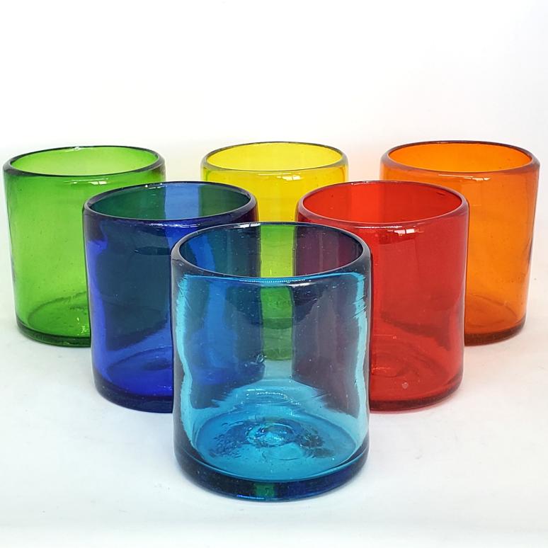 Sale Items / Rainbow Colored 9 oz Short Tumblers  / Enhance your favorite drink with these colorful handcrafted glasses.